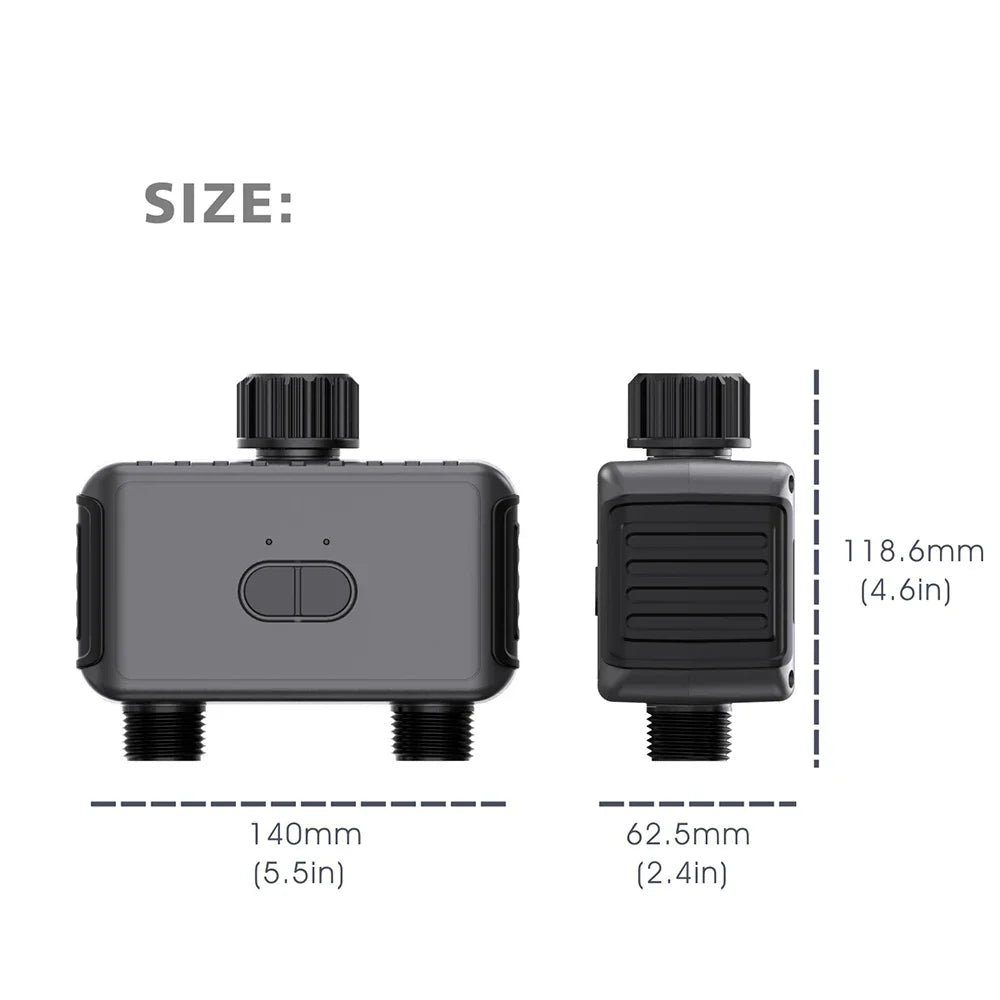 Haozee Tuya Smart-Bewässerungstimer – 2 Ausgänge – App-Steuerung – IP55 – Regenverzögerung