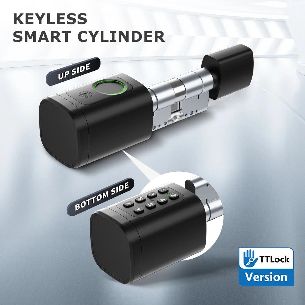 Cylindre de porte électronique intelligent – ​​TTLock / Tuya – WiFi et BLE – Modèle V1-ZKMA