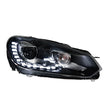 VW Golf 6 LED Koplampen 2009-2012 R20 Design – Angel Eyes DRL Bi-Xenon Headlights