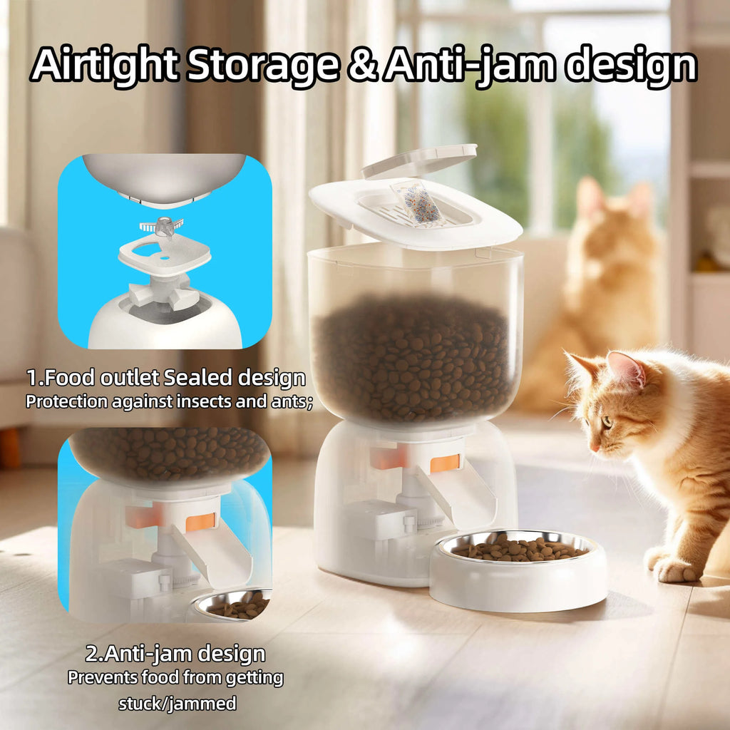 Automatischer Futterautomat 3L für Hunde & Katzen – Smarter Futterspender mit Timer und Sprachaufnahme