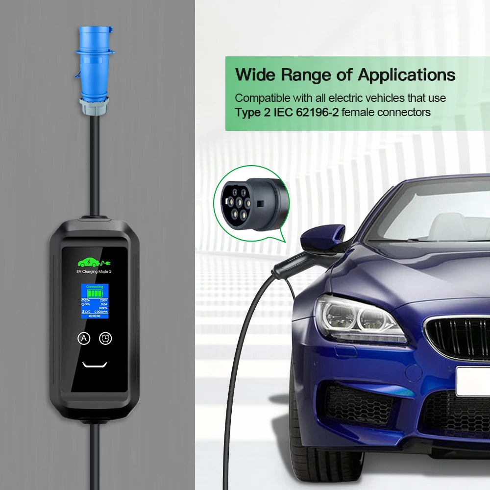Isigma F2 11kW Portable Electric Car Charger (16A Type 2) – CE Gecertificeerd