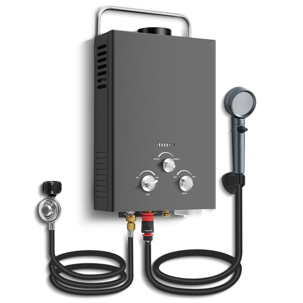 Chauffe-eau instantané au propane JSD001-6L pour l'extérieur – Chauffe-eau à gaz portable de 6 L pour le camping et les véhicules récréatifs