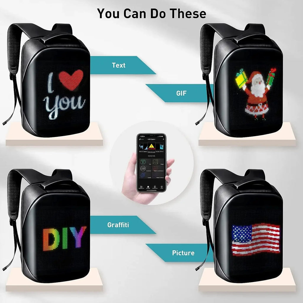 Sac à dos LED intelligent 3D King VisionLed – Couleurs vives P4 4 mm – Étanche IP65 avec contrôle via application