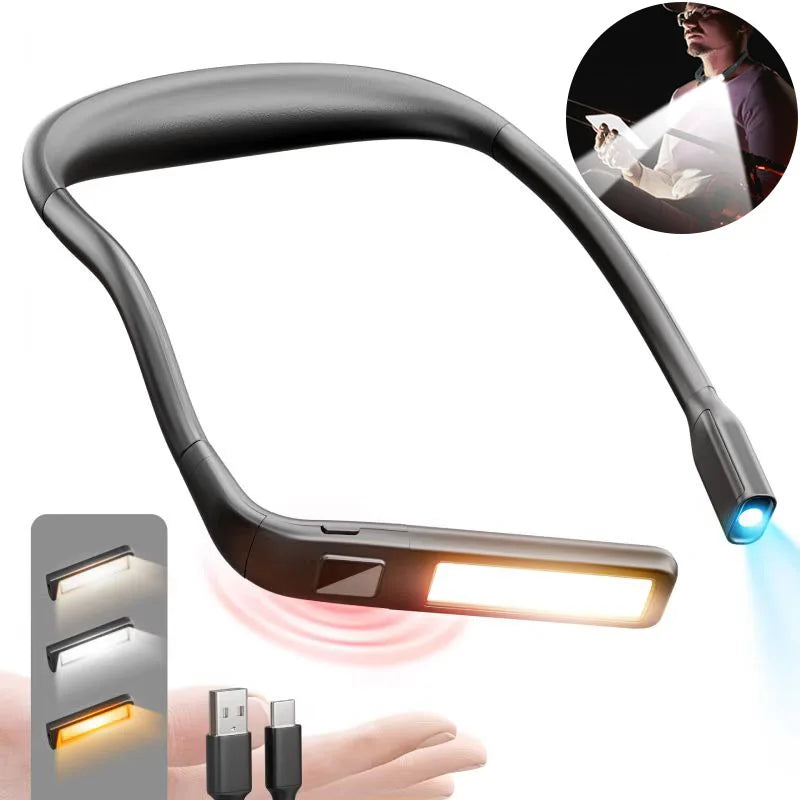 Aixinpin Oplaadbare Neklamp – Slimme LED Zaklamp met Lange Afstand – Type-C – Handsfree & Dimbaar