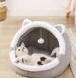 Warmes Hunde- und Katzenhaus – Halboffenes Winternest mit weichem Kissen