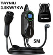 TAYNIU 3.5kW 16A Type 2 Draagbare EV Lader – 5 Meter Kabel – Inclusief Tas