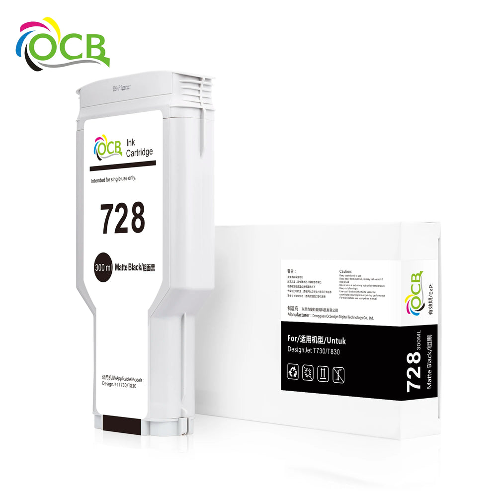 Cartouche d'encre OCBESTJET HP 728 300 ml / 130 ml – Avec puce – Pour DesignJet T730 / T830