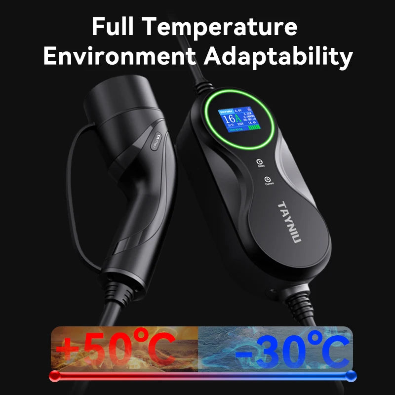 TAYNIU 3.5kW 16A Type 2 Draagbare EV Lader – 5 Meter Kabel – Inclusief Tas
