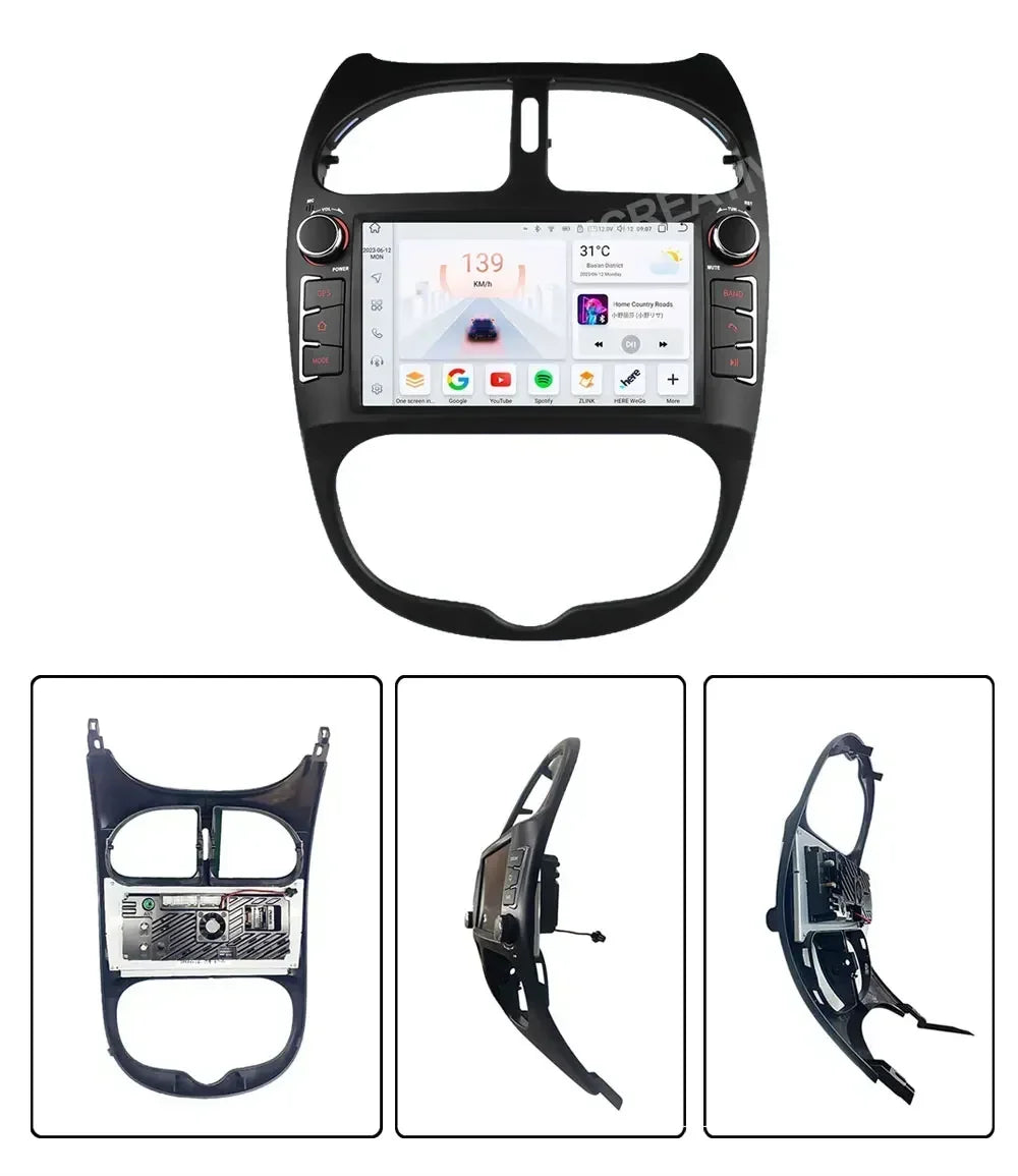 Android 2DIN Autoradio 7” met CarPlay & Android Auto voor Peugeot 206 (2000–2008)