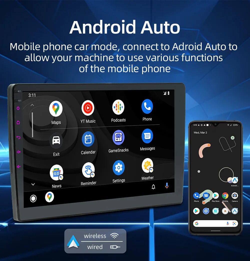 Autoradio Android BQCC 10" avec CarPlay et GPS pour Peugeot 208 / 2008 (2012–2018)