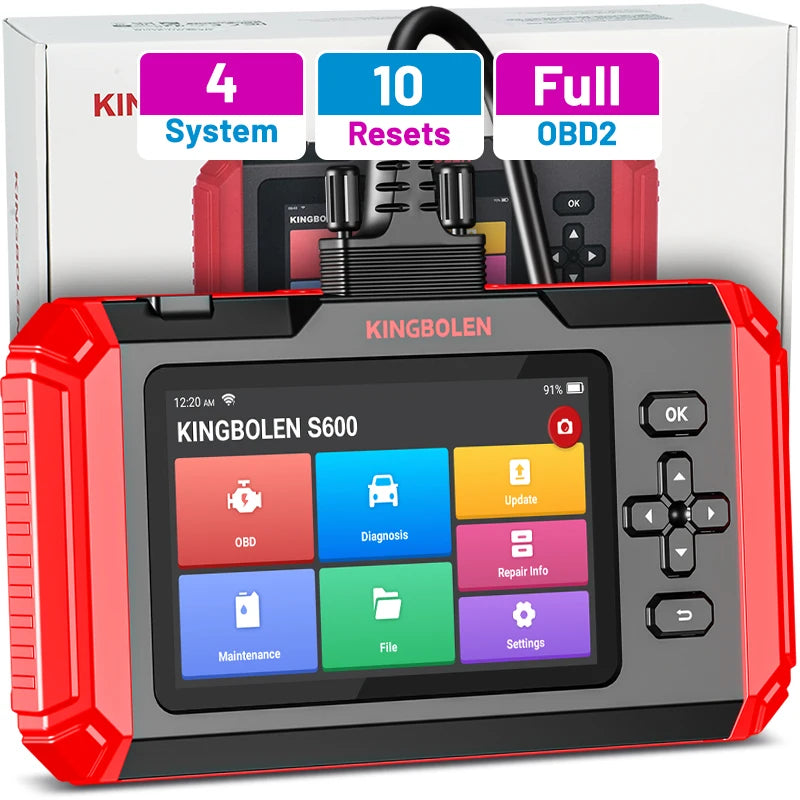 Outil de diagnostic OBD2 Kingbolen S600 – Lecteur de codes universel (plus de 70 marques de voitures)