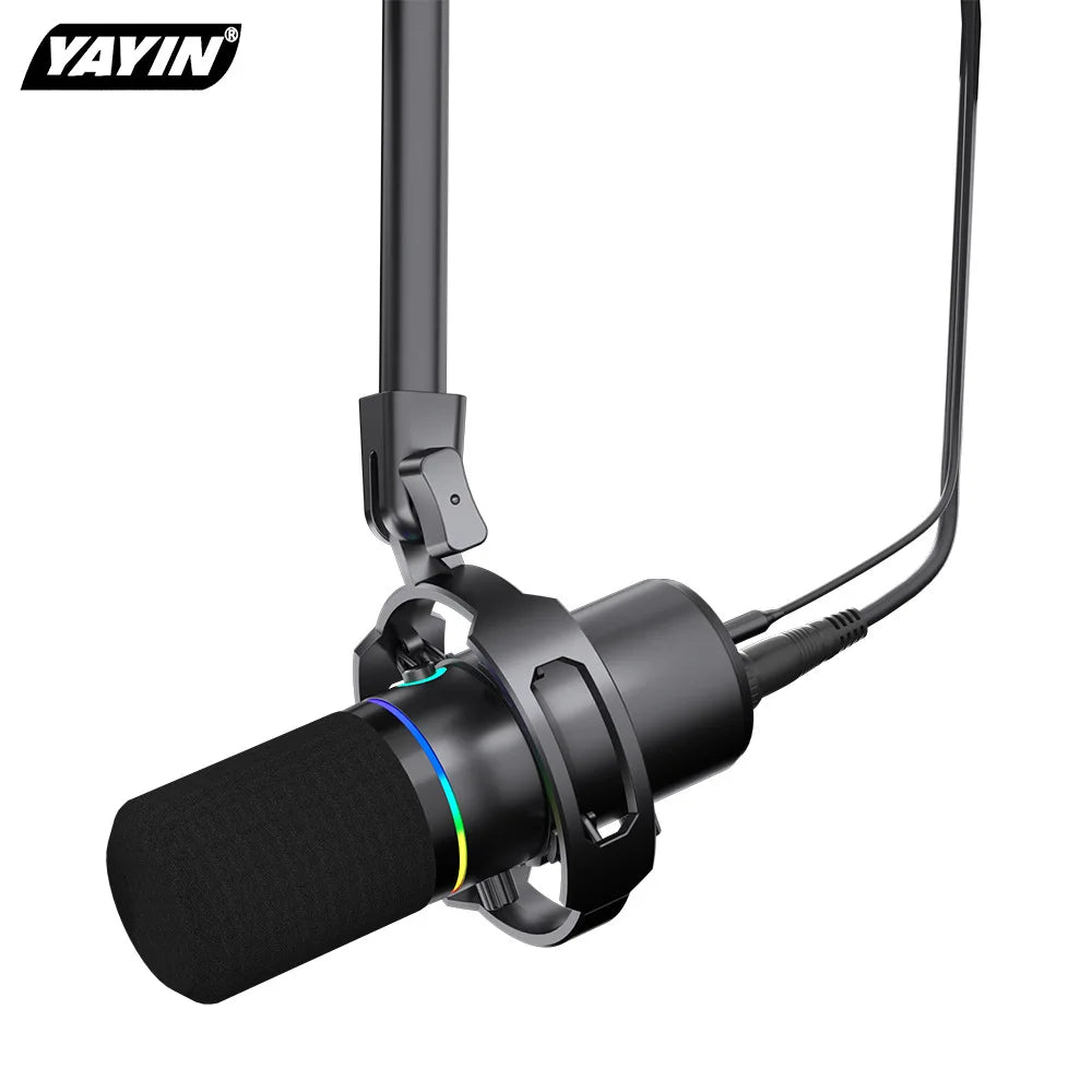 RGB Dynamische USB Microfoon – Cardioïde – Met LED Verlichting – Voor Streaming & Opnames