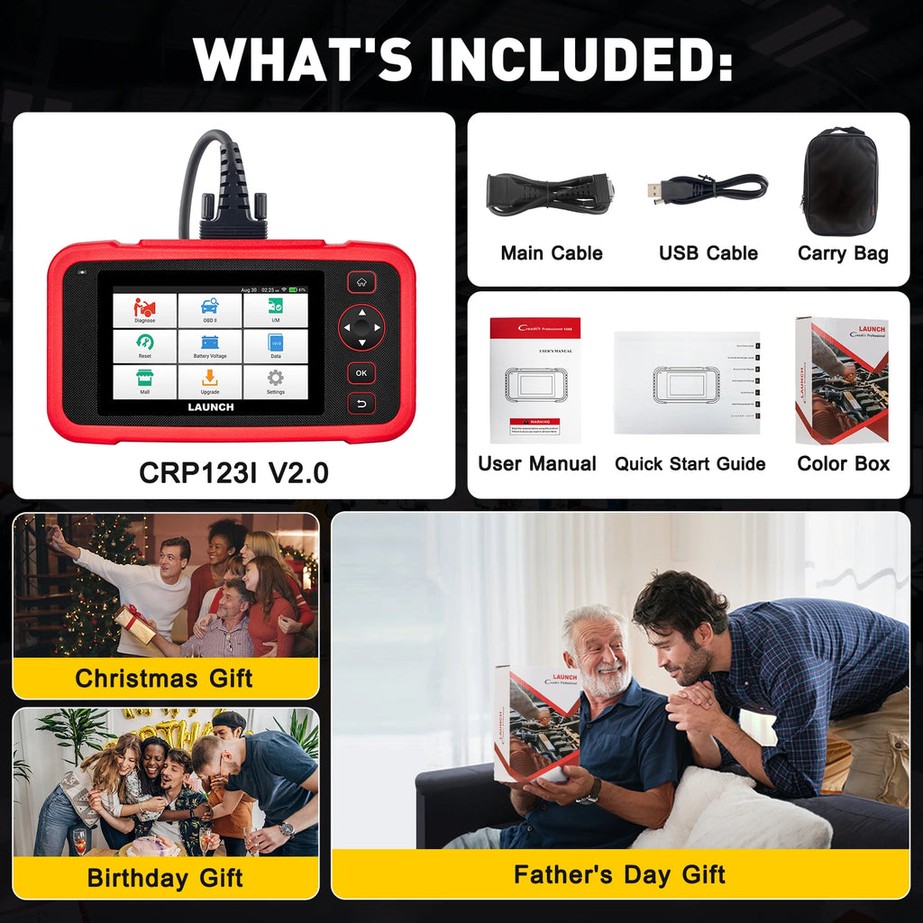 Lancement de l'outil de diagnostic OBD2 CRP123I V2.0 – Analyseur de moteur (plus de 110 marques de voitures)