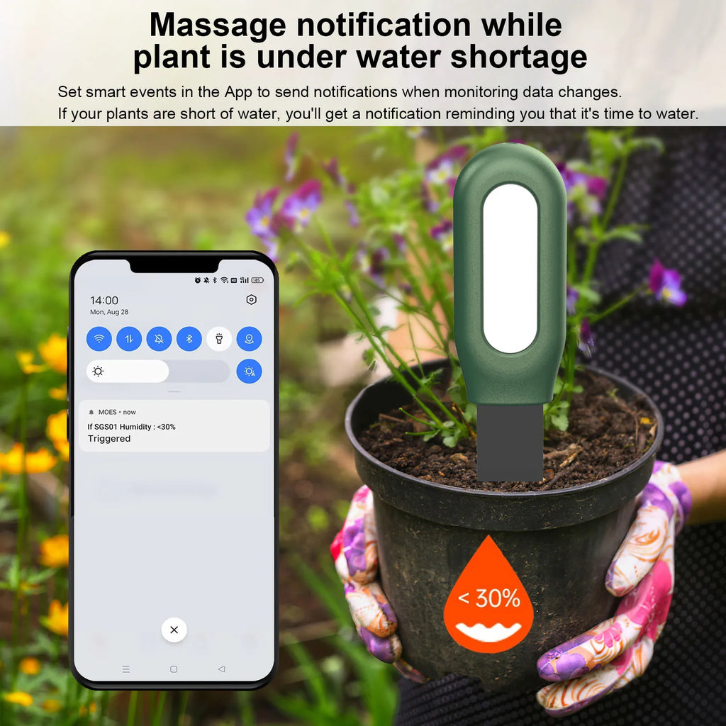 Haozee Tuya Smart Soil Moisture Sensor – Slimme Bodemvocht & Temperatuursensor (Bluetooth)