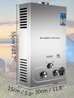 🔥 PEIXU LPG Tankless Gas Waterverwarmer 12-16L – RVS Wandmodel Instant Boiler 36kW 🚿