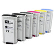 Cartouche d'encre remanufacturée HP72 compatible avec les imprimantes jet d'encre HP DesignJet T1100, T1120, T610, T620, T770, T790, T795, T1200, T1300 et T1708