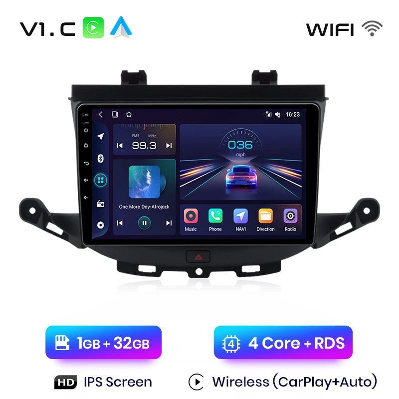 Junsun V1 Draadloze CarPlay & Android Auto Autoradio – Opel Astra K (2015–2019) – Android 13 Navigatie