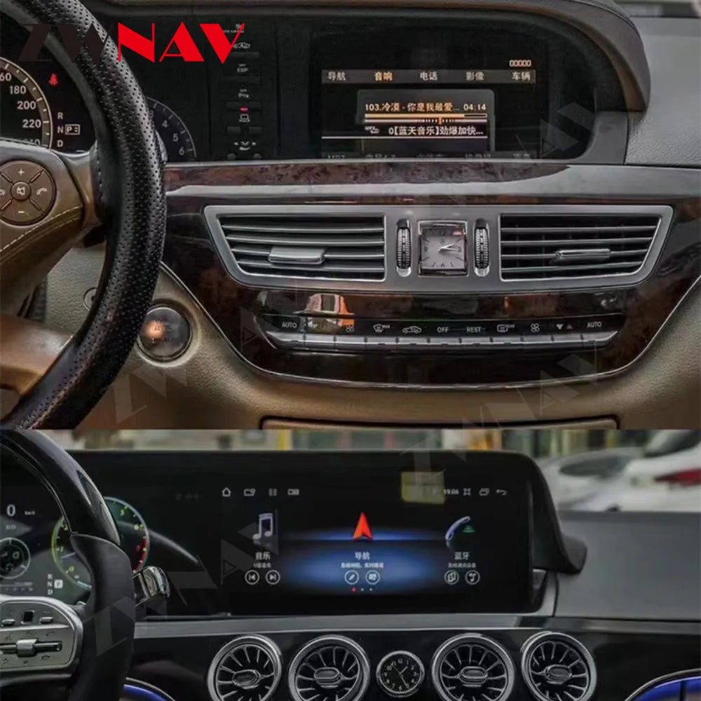 🚘 ZWNAV 12.3” CarPlay Autoradio voor Mercedes-Benz S-Class W221 (2005-2013) – GPS, Android Auto & DSP