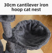 Arbre à Chat Moderne en Bois - Grand Griffoir avec Plateformes d'Escalade et Poteaux en Sisal