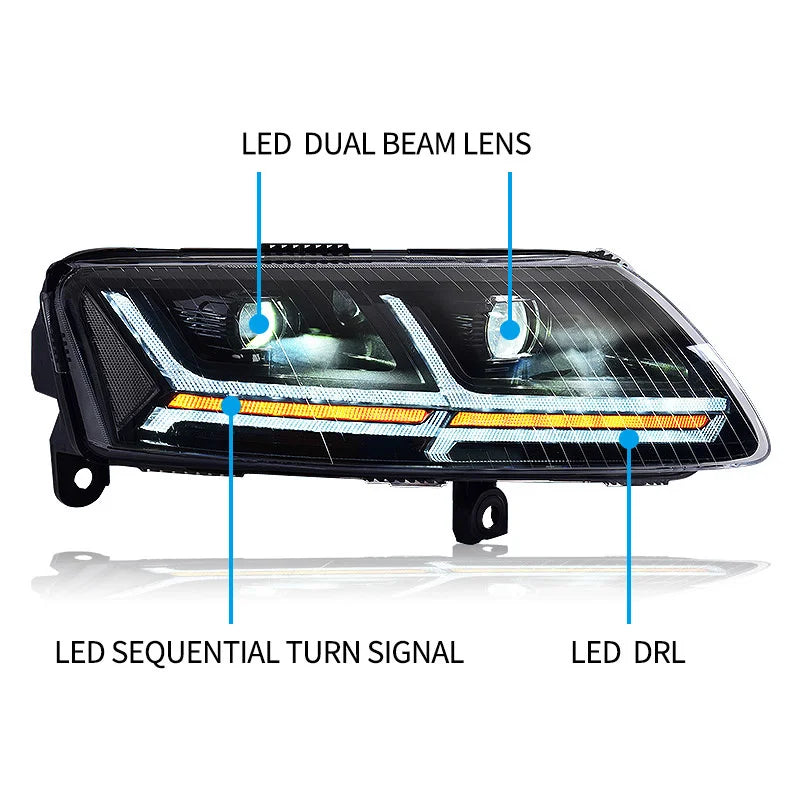 LED-Scheinwerfer mit dynamischem Blinker für Audi A6 (2005–2011) – Tagfahrlicht & Bi-Xenon