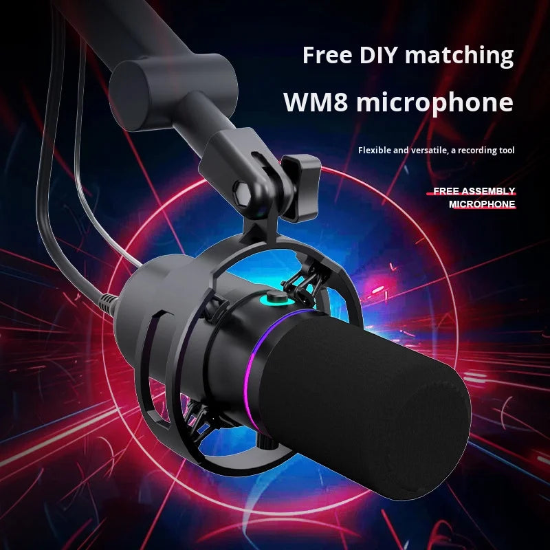 RGB Dynamische USB Microfoon – Cardioïde – Met LED Verlichting – Voor Streaming & Opnames