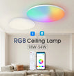 Plafonnier LED intelligent MingBen RGB CCT 45 cm – Rond – Application Bluetooth et télécommande – Intensité variable