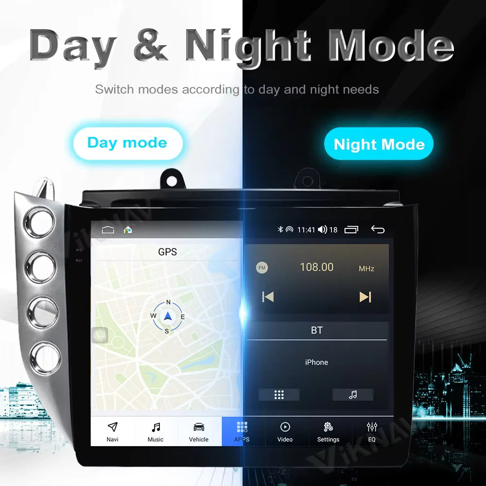 Système multimédia Viknav Android 12 – Écran tactile 10,4 pouces avec CarPlay sans fil – Pour Maserati GranTurismo (2007–2017)