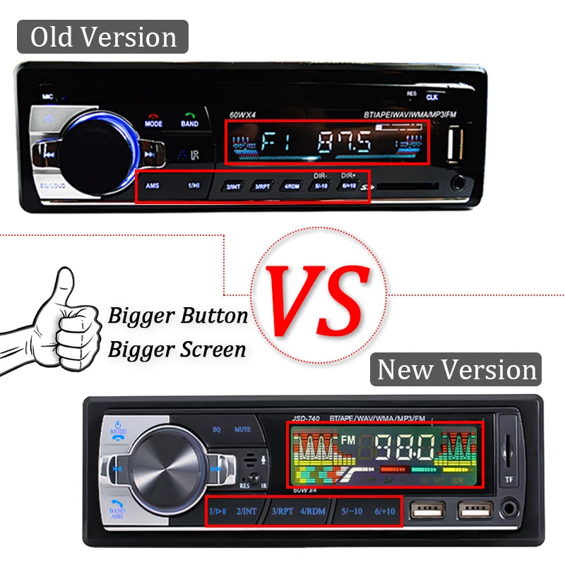 Autoradio MP3 Bluetooth SINOVCLE 1DIN – Radio FM 4 x 60 W avec USB, AUX et lecteur de carte TF + télécommande