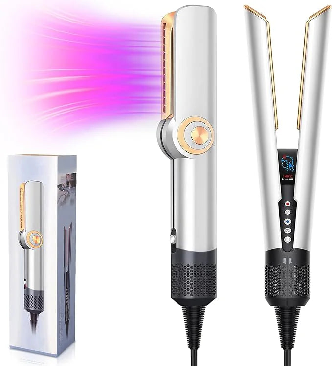 Lisseur et Sèche-cheveux 2-en-1 – Styler Cheveux Wet to Dry avec Technologie Plasma et Flux d'Air