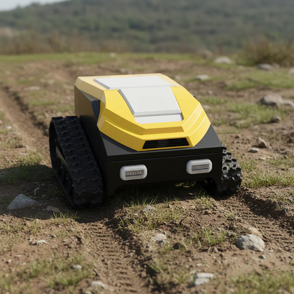 🌿 Professioneller ferngesteuerter Raupenrasenmäher 21 Zoll – Heavy Duty All Terrain Crawler 🚜