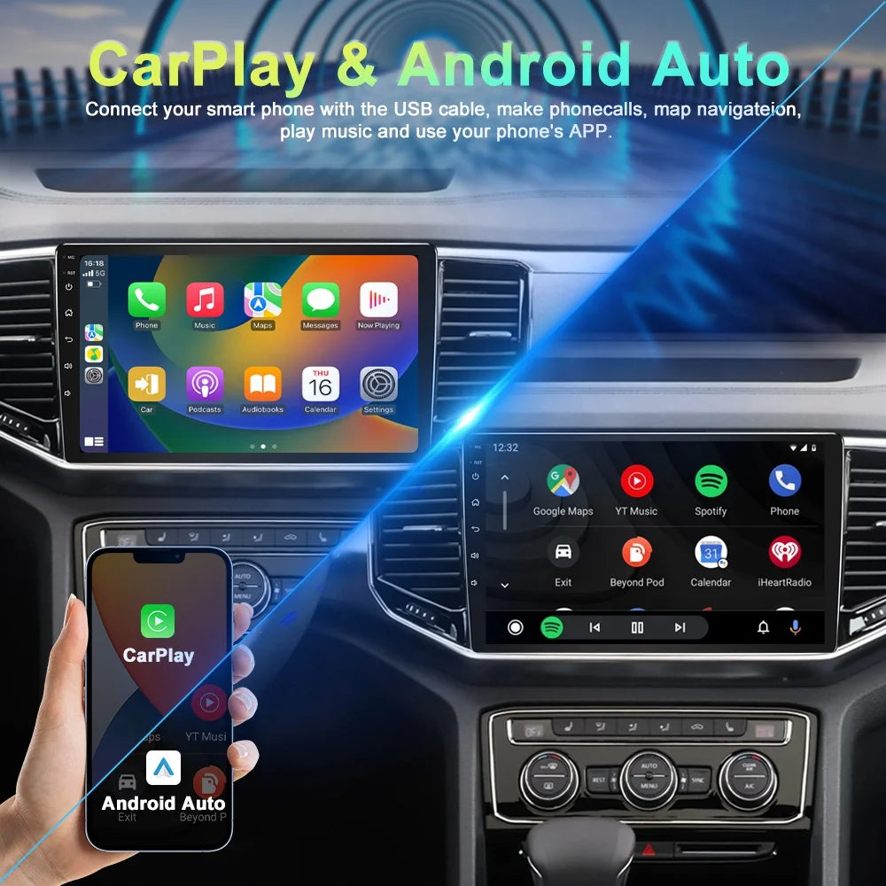 Android 13 Autoradio 8 Inch met CarPlay & GPS voor Dacia Sandero / Duster / Renault Captur / Lada Xray / Logan