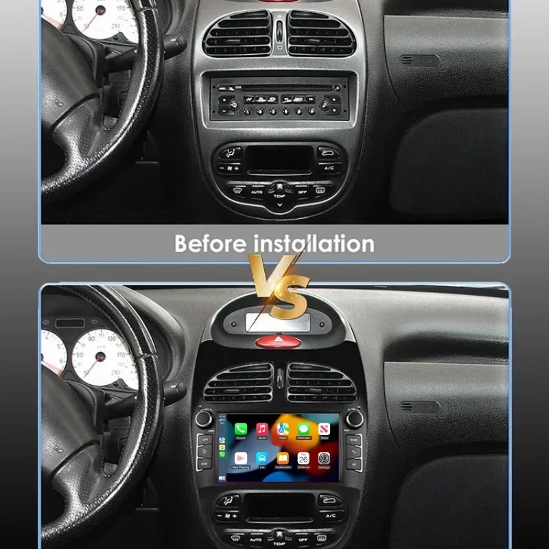 Android 2DIN Autoradio 7” met CarPlay & Android Auto voor Peugeot 206 (2000–2008)