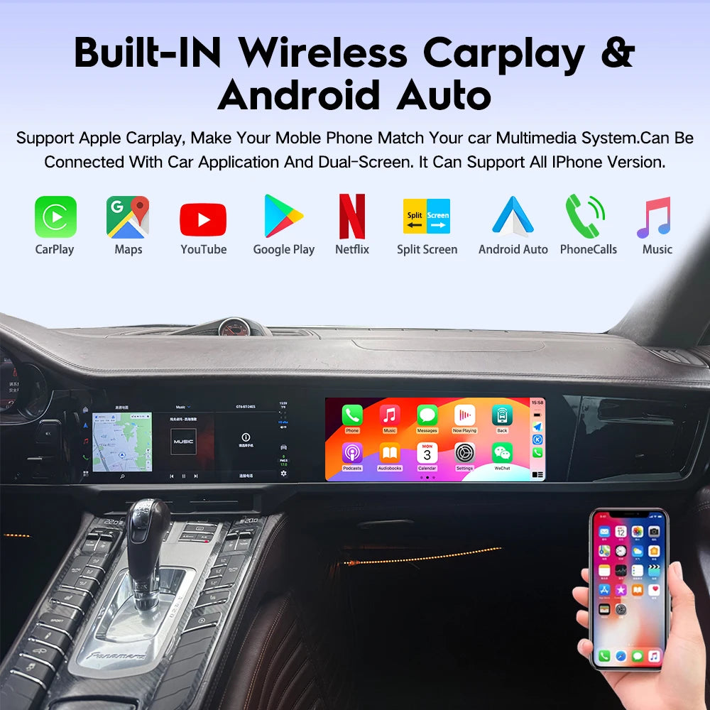 Porsche Panamera 970 Dual 12.3” Android Autoradio – Wireless CarPlay & Caméra 360° (2010–2018)
