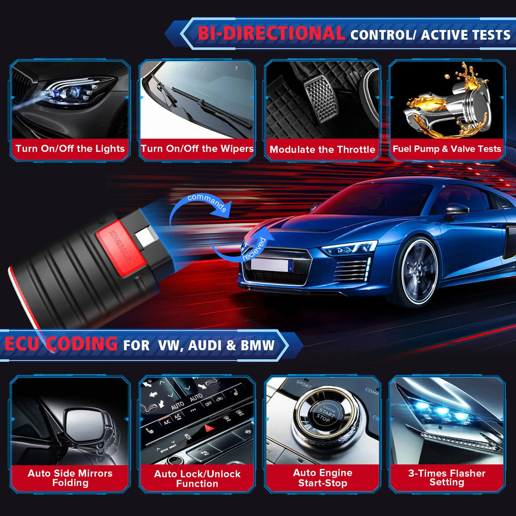 Outil de diagnostic OBD2 Kingbolen Ediag – Lecteur de codes professionnel (Android)