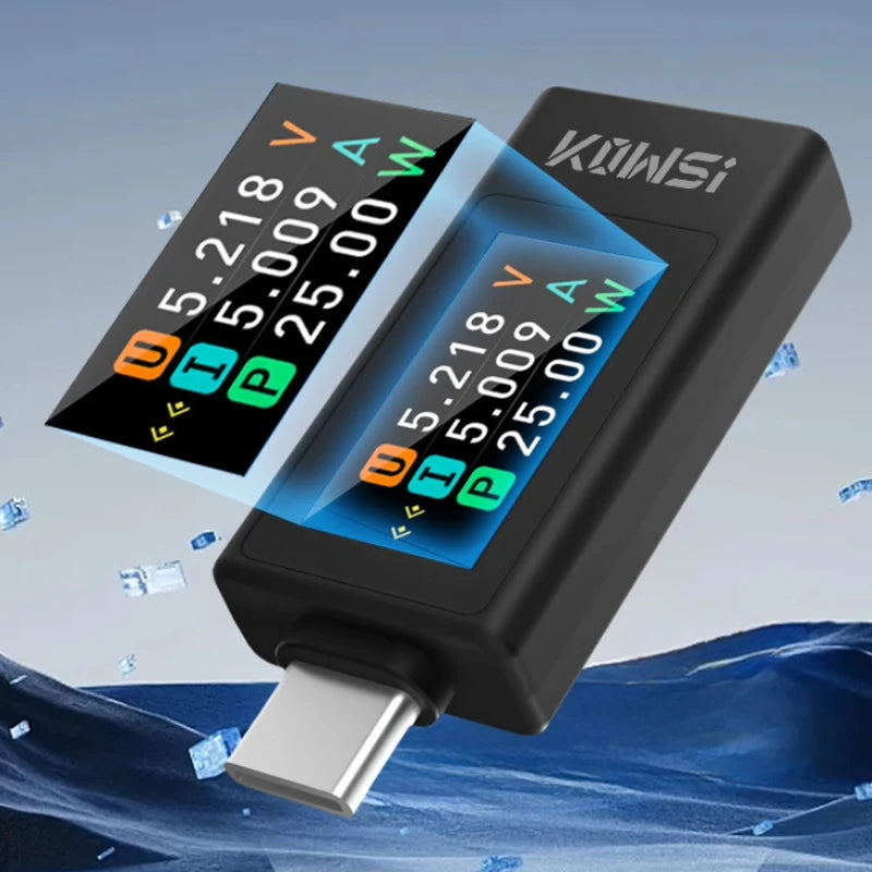 Y-DONG-A 1902 Typ-C DC-Tester – Typ-C DC4V-30V 0-8A USB-Multimeter mit Digitalanzeige