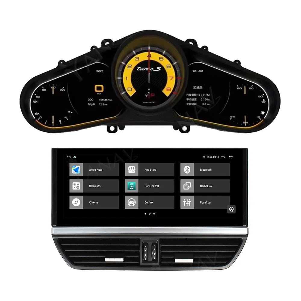 Porsche Cayenne 12.3” Android Écran tactile de Navigation & Compteur numérique (2011–2017) – CarPlay sans fil