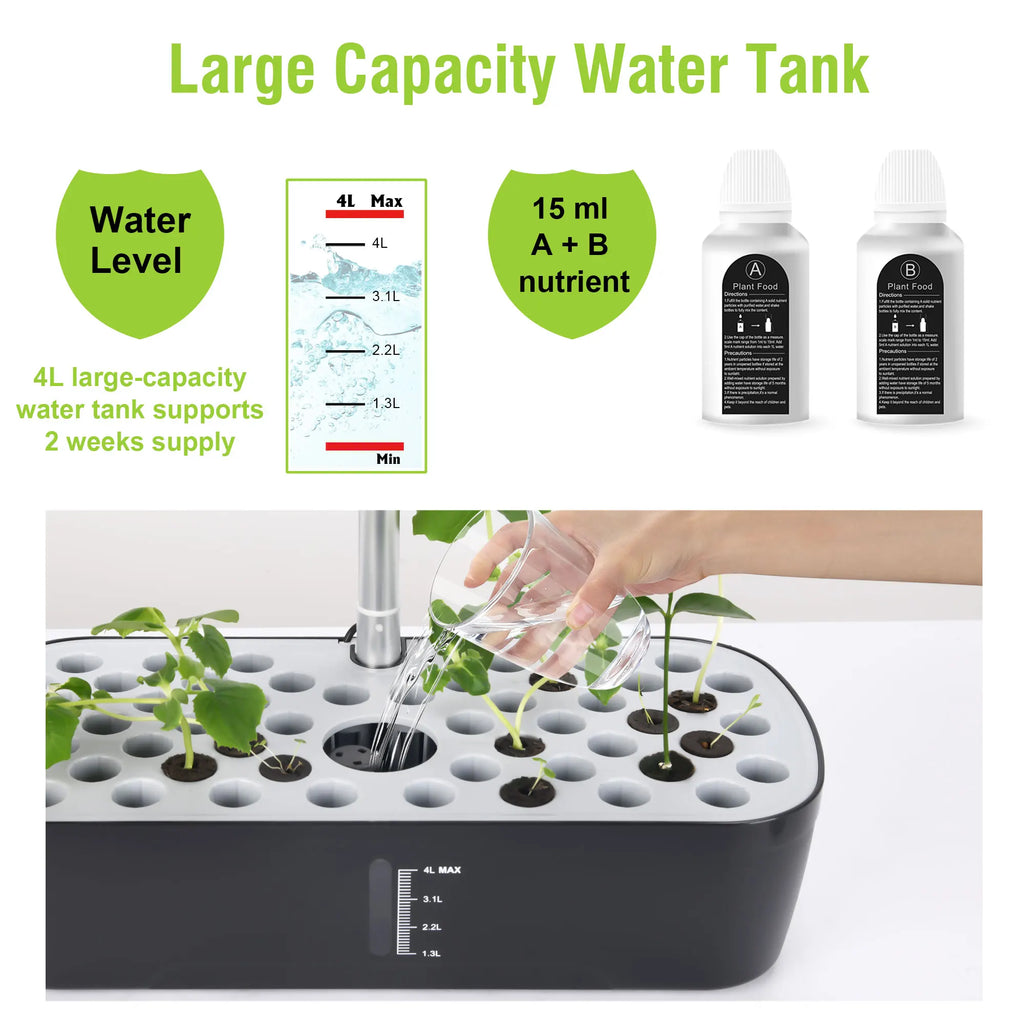 Kit de Culture Hydroponique 52 Gousses – Potager Intérieur Intelligent avec LED et Contrôle Tactile