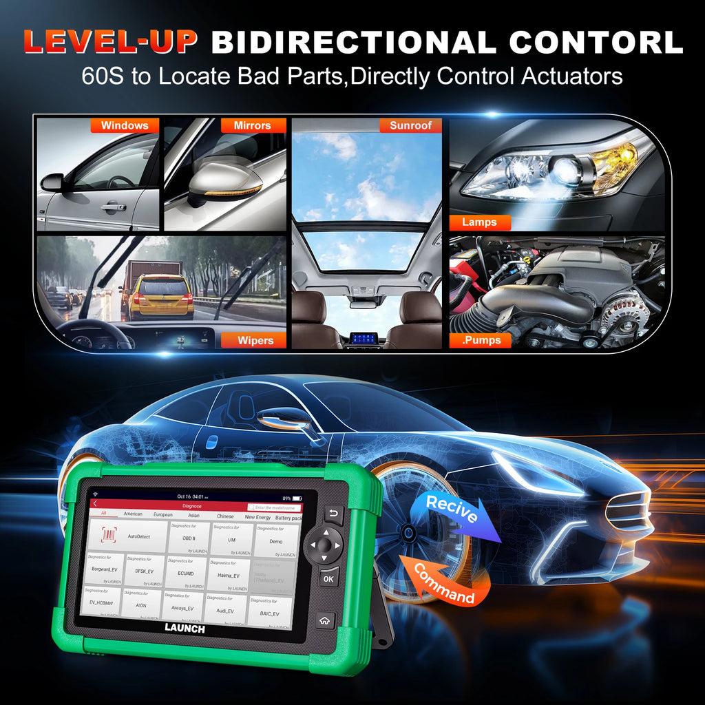 Outil de diagnostic LAUNCH CRP919 EV OBD2 – Lecteur de codes professionnel pour motos et véhicules électriques neufs