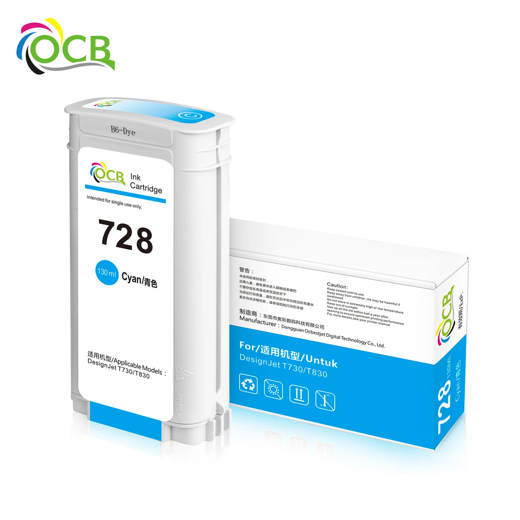 OCBESTJET HP 728 Inktcartridge 300ML / 130ML – Met Chip – Voor DesignJet T730 / T830