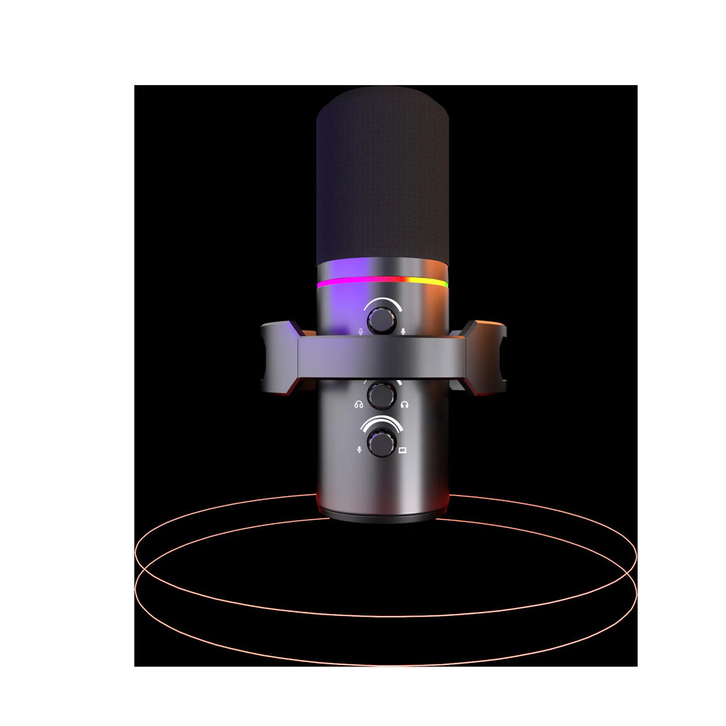 RGB Dynamische USB Microfoon – Cardioïde – Met LED Verlichting – Voor Streaming & Opnames