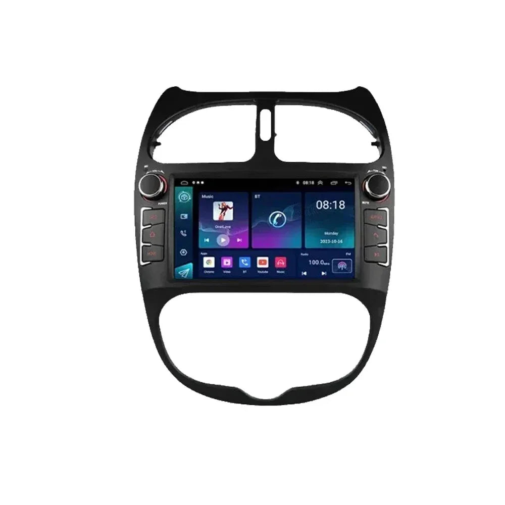 Android 2DIN Autoradio 7” met CarPlay & Android Auto voor Peugeot 206 (2000–2008)