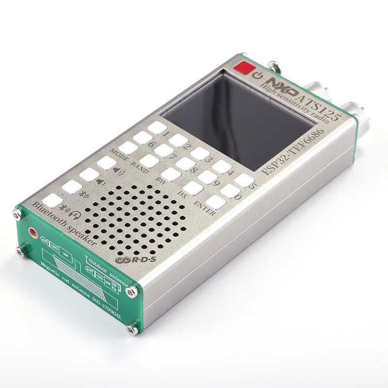 HQXRTEK ATS125 ESP32 Vollbandradio – Tragbarer AM/FM-Empfänger mit Taschenlampe und Digitalanzeige