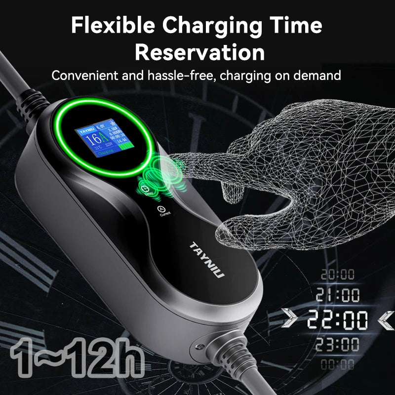 TAYNIU 3.5kW 16A Type 2 Draagbare EV Lader – 5 Meter Kabel – Inclusief Tas