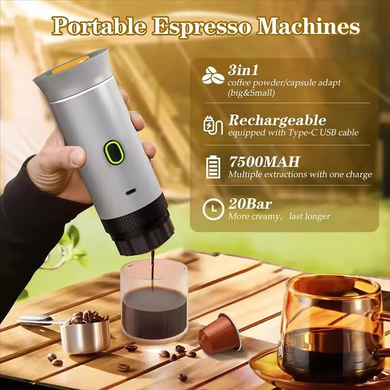 Tragbare USB-C Espressomaschine – Mini-Kaffeemaschine 9 Bar für Reisen & Zuhause