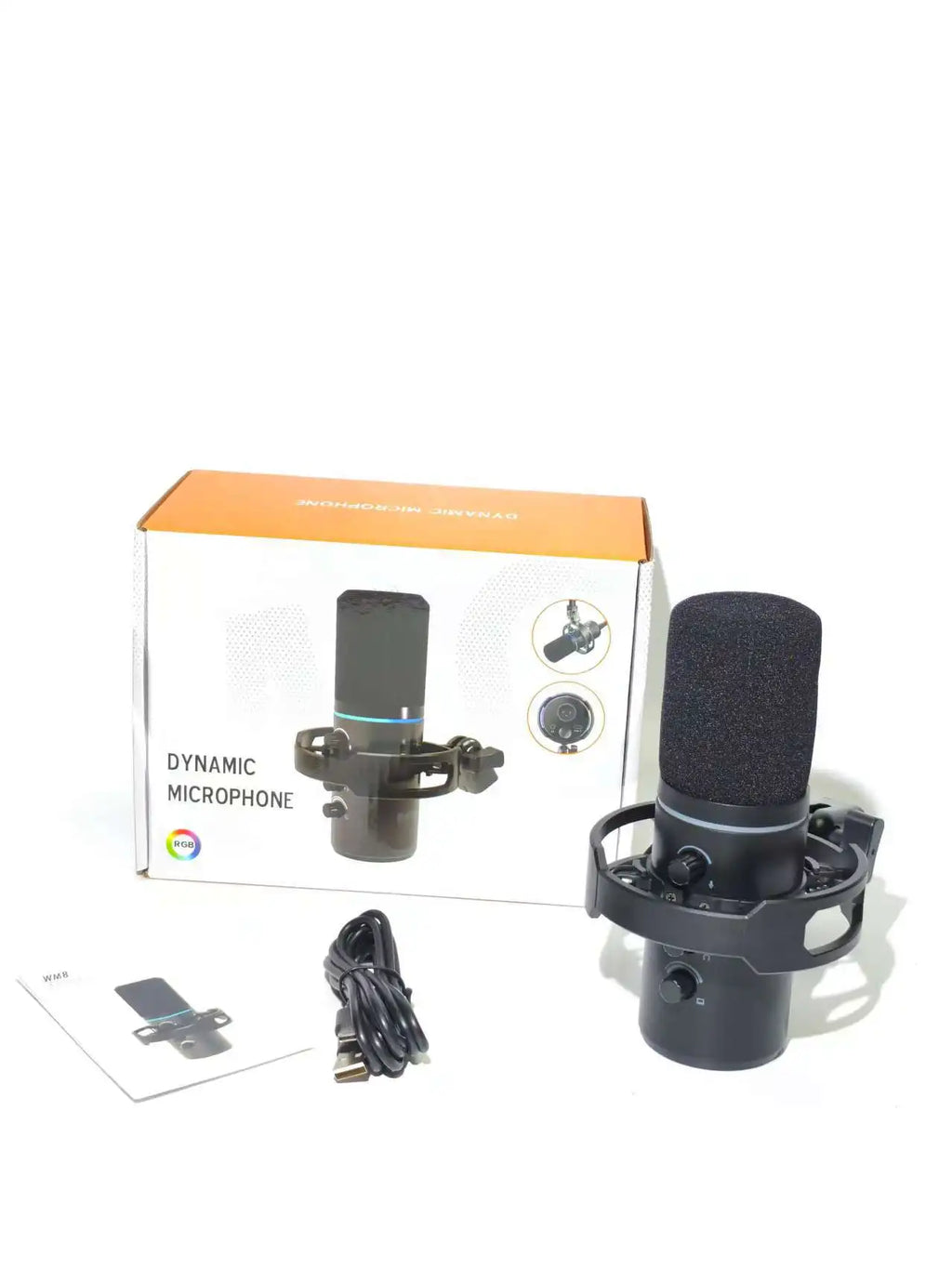 RGB Dynamische USB Microfoon – Cardioïde – Met LED Verlichting – Voor Streaming & Opnames