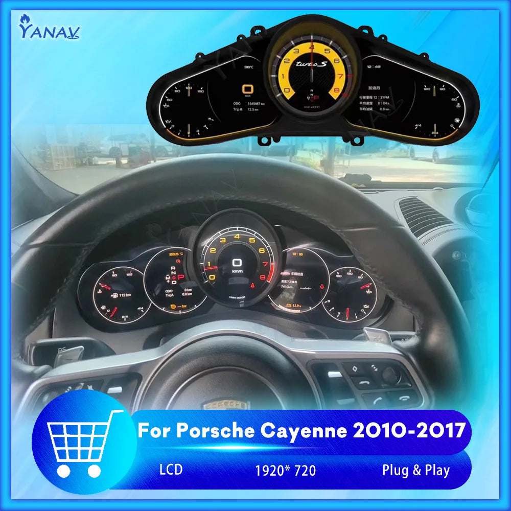 Porsche Cayenne 12.3” Android Écran tactile de Navigation & Compteur numérique (2011–2017) – CarPlay sans fil
