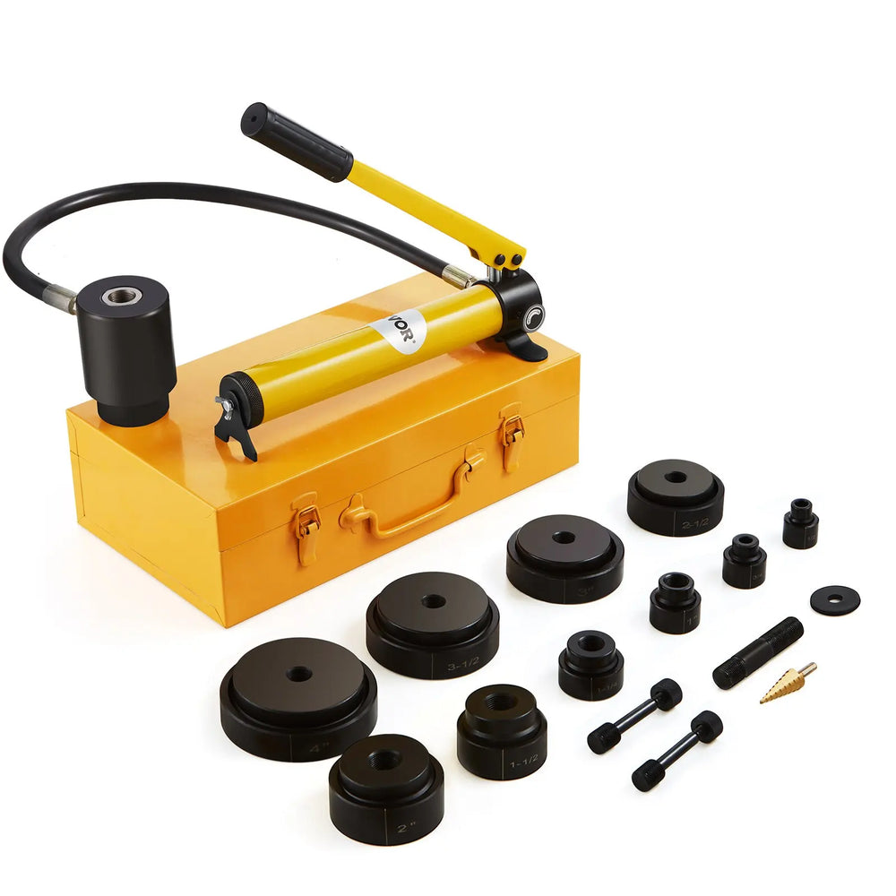 Ensemble de poinçons hydrauliques VEVOR 15 tonnes – Coupe-trous pour conduits de 1/2" à 4" (10 pièces)