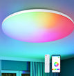 Plafonnier LED intelligent MingBen RGB CCT 45 cm – Rond – Application Bluetooth et télécommande – Intensité variable