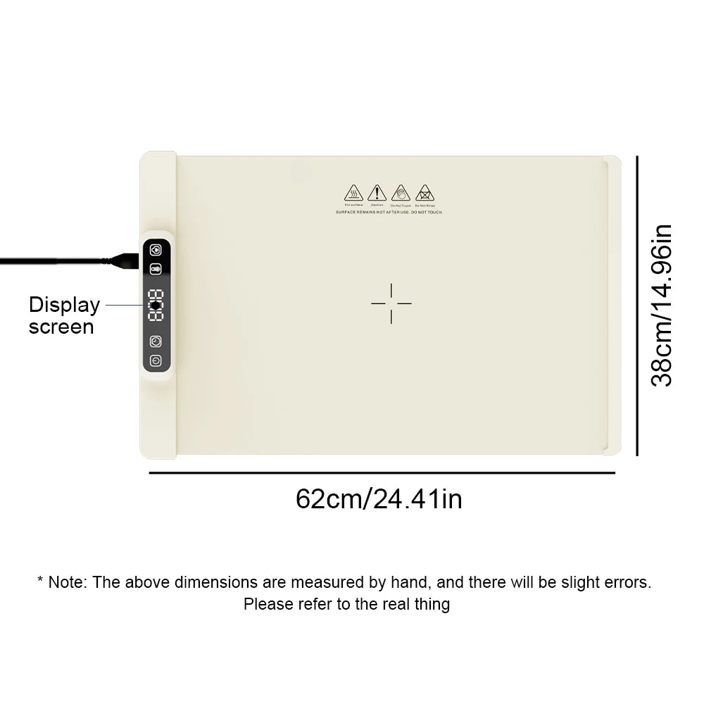 Plateau chauffant électrique pliable – Plateau chauffant alimentaire en silicone avec contrôle de la température