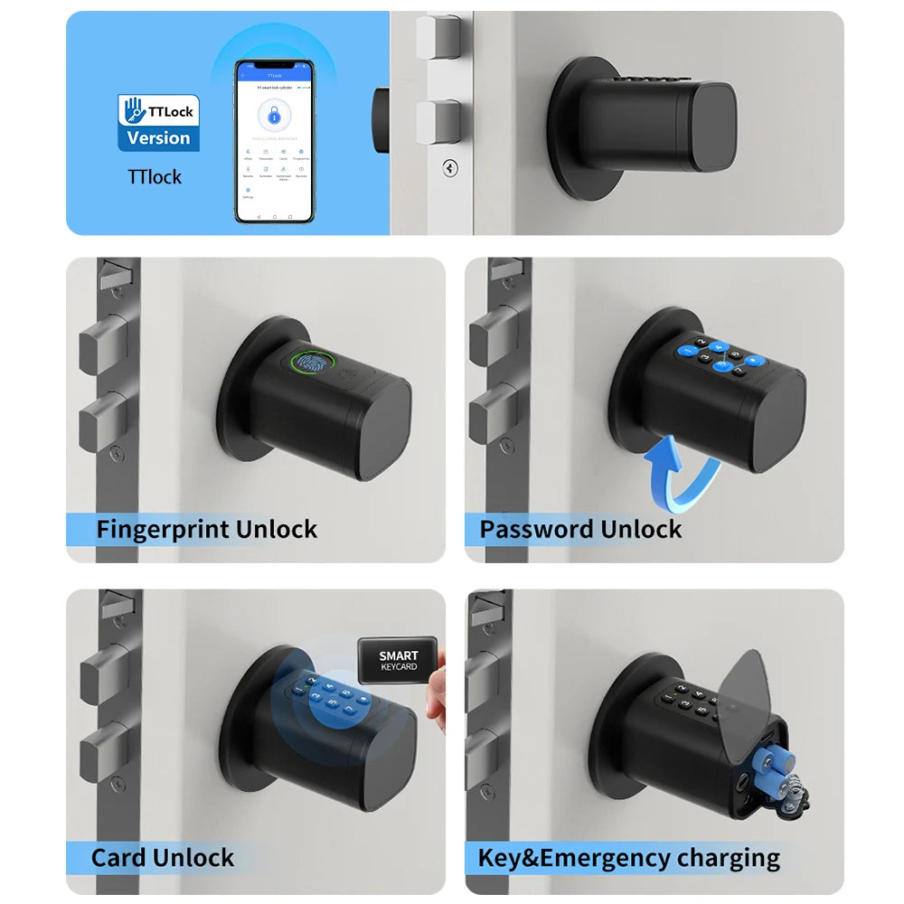 Cylindre de porte électronique intelligent – ​​TTLock / Tuya – WiFi et BLE – Modèle V1-ZKMA